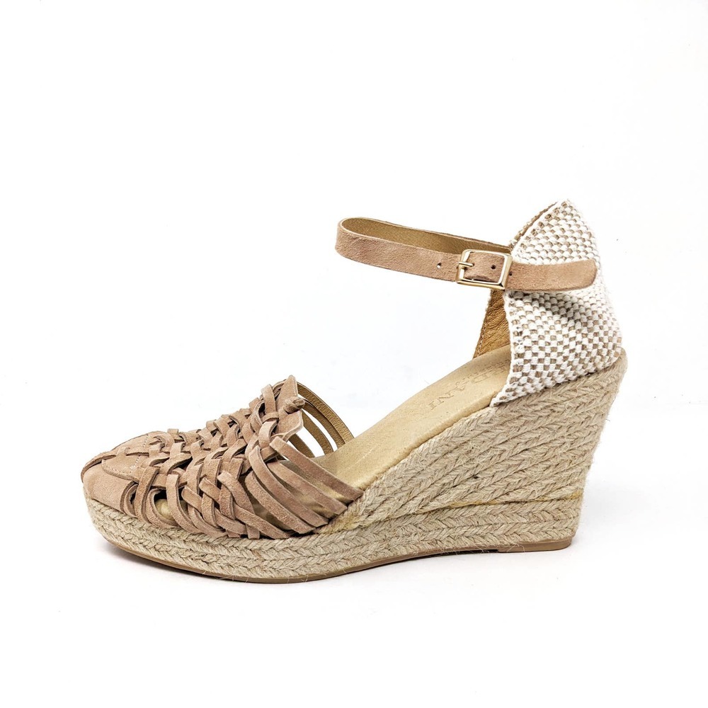 Cordani Shoes Womens 9 Sandals Emilio Woven Wedge Espadrille Blush Pink Suede 40